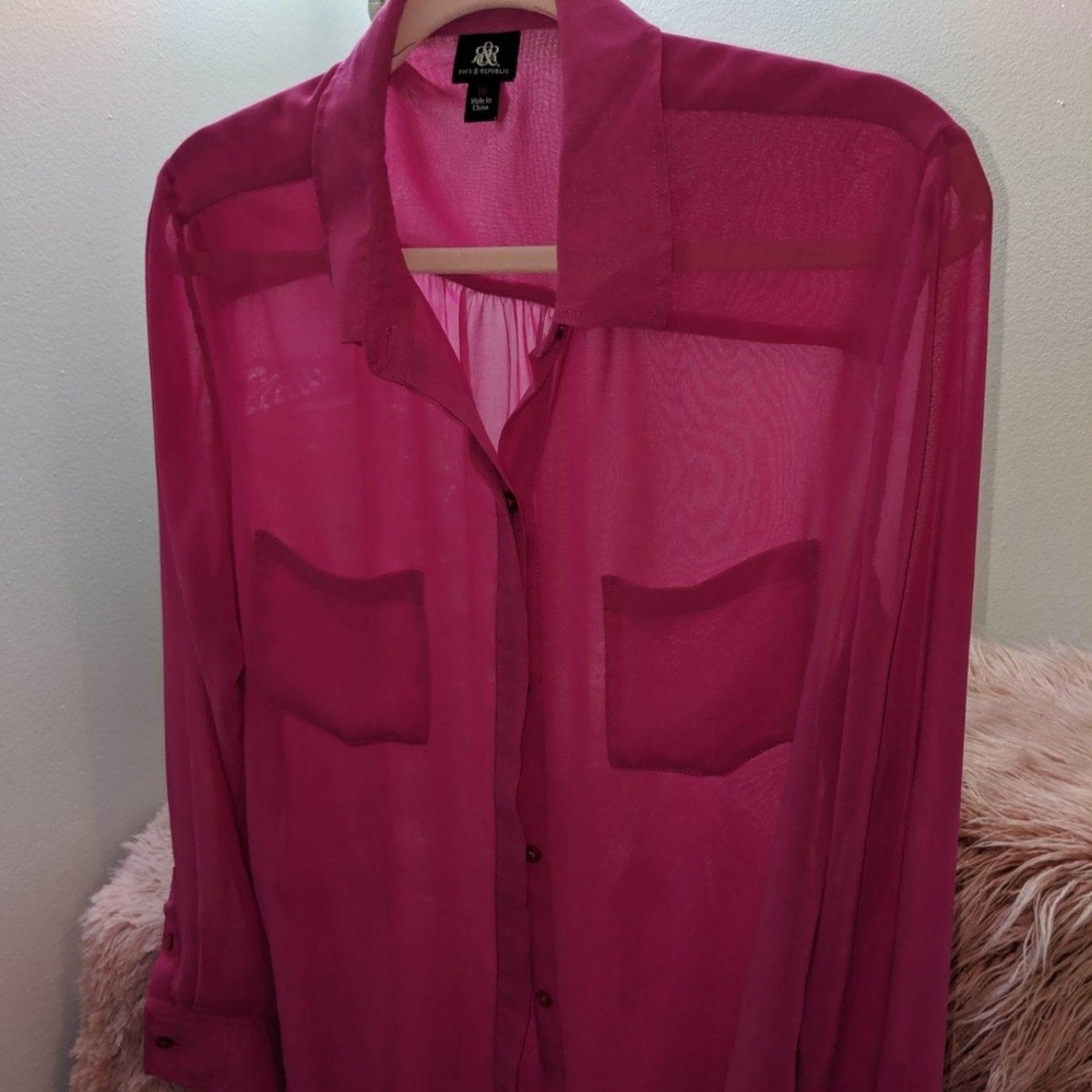 Rock & Republic Fuchsia XL shirt